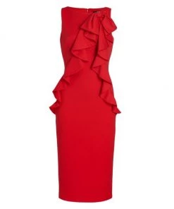 Badgley Mischka Ruffled Cocktail Dress