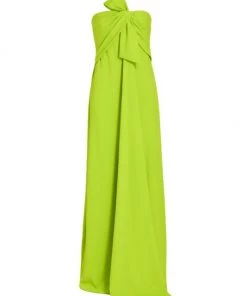 Badgley Mischka Strapless Draped Gown
