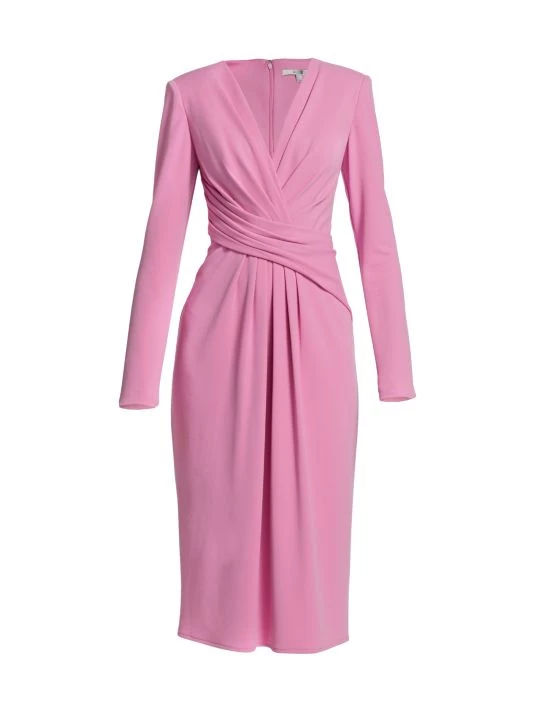 Badgley Mischka Pleated Midi-Dress