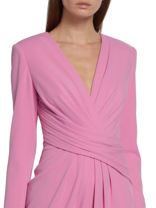 Badgley Mischka Pleated Midi-Dress - Image 6