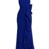Badgley Mischka Odessa Ruffle Floor-Length Gown