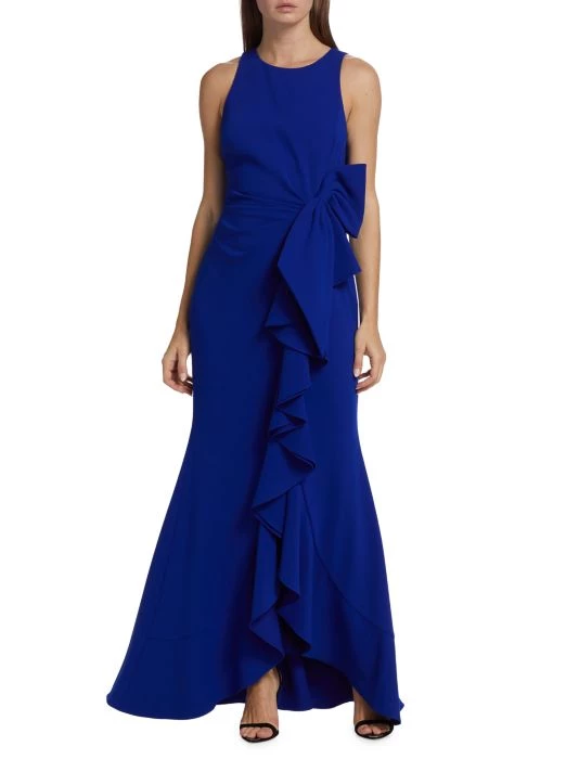 Badgley Mischka Odessa Ruffle Floor-Length Gown - Image 2