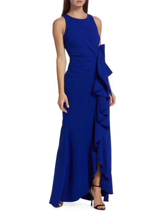 Badgley Mischka Odessa Ruffle Floor-Length Gown - Image 3
