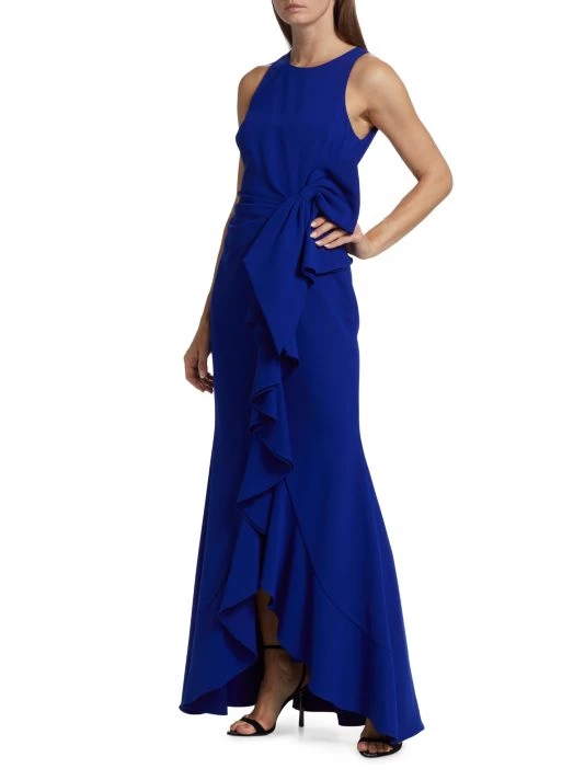 Badgley Mischka Odessa Ruffle Floor-Length Gown - Image 4