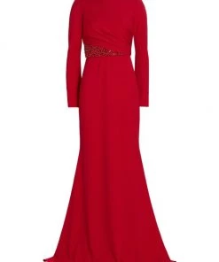 Badgley Mischka Beaded Waist Gown