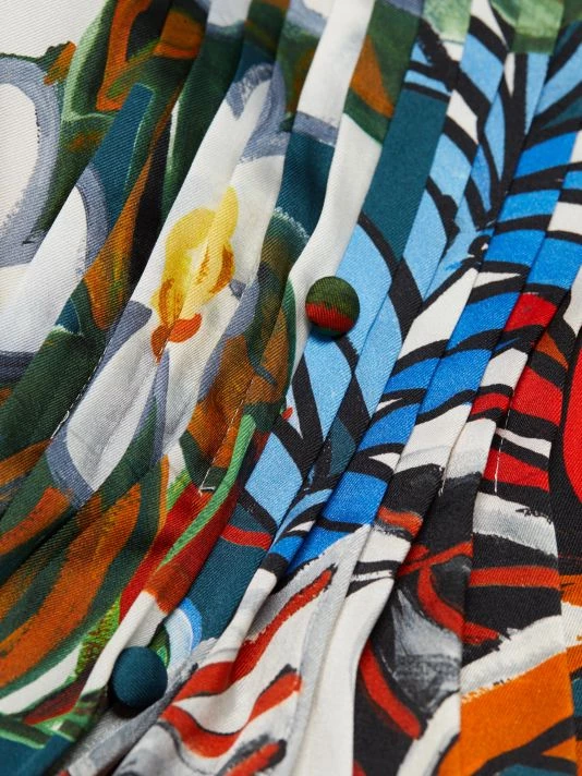 Badgley Mischka Floral Pintuck Midi Dress - Image 7