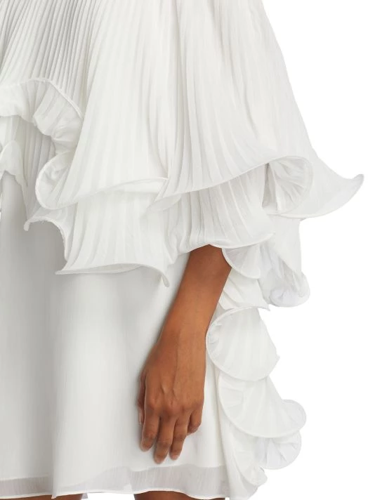 Badgley Mischka Crinkle One-Shoulder Minidress - Image 6