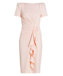 Badgley Mischka Short-Sleeve Sheath Dress