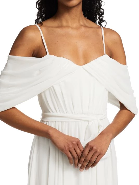 Badgley Mischka Georgette Draped Gown - Image 6