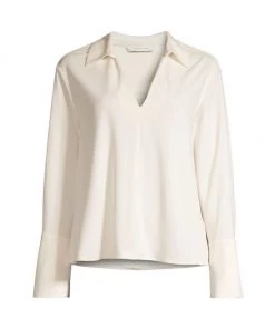 Rebecca Taylor Swingy Stretch Long-Sleeve Shirt