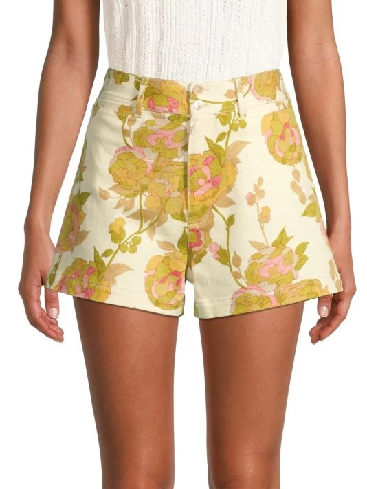 Rebecca Taylor Floral High-Waisted Shorts - Image 3