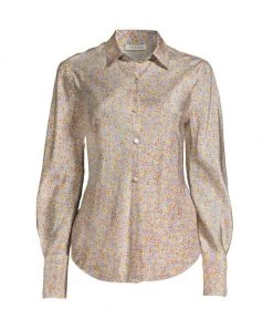 Rebecca Taylor Violet Fleur Silk Blouse Violet Fleur Combo