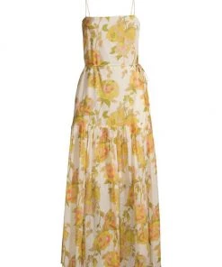 Rebecca Taylor Wild Peony Tiered Midi Dress