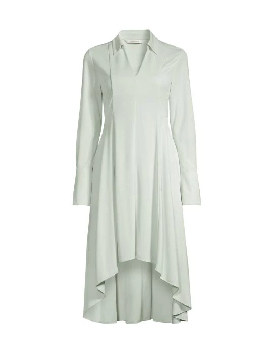 Rebecca Taylor Seamed Stretch Midi Dress Papier Mache - Image 4