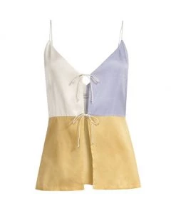 Rebecca Taylor Colorblocked Twill Camisole
