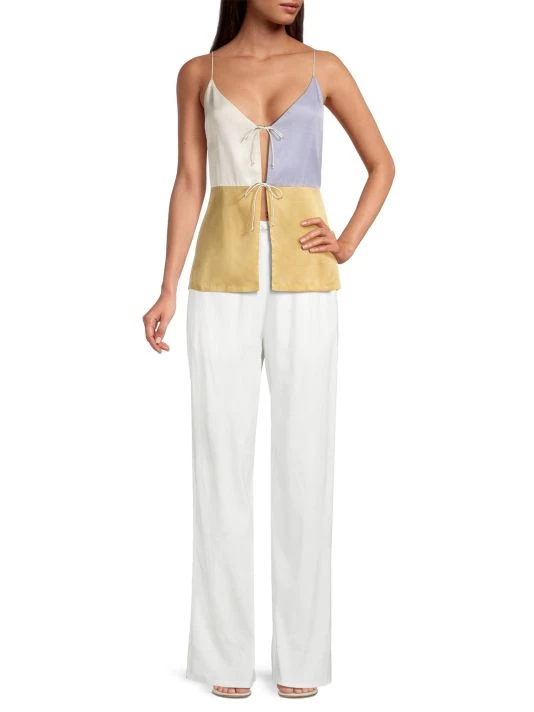 Rebecca Taylor Colorblocked Twill Camisole - Image 2