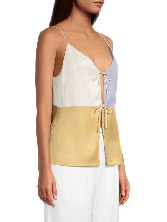Rebecca Taylor Colorblocked Twill Camisole - Image 4