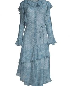 Rebecca Taylor Floral Chiffon Ruffle Shirtdress