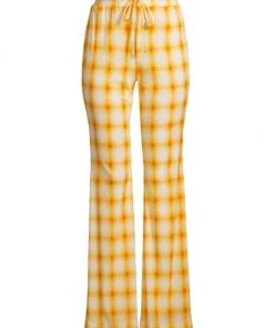 Rebecca Taylor Ombré Plaid Mesh Pull-On Pants