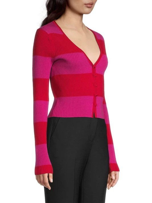 Rebecca Taylor Rib-Knit Wool Cardigan - Image 4