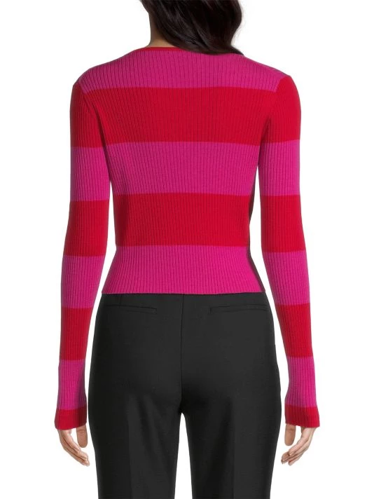 Rebecca Taylor Rib-Knit Wool Cardigan - Image 5