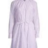 Rebecca Taylor Long-Sleeve Cotton-Blend Shirt Dress Wisteria