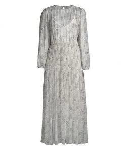 Rebecca Taylor Printed Pintuck Midi Dress