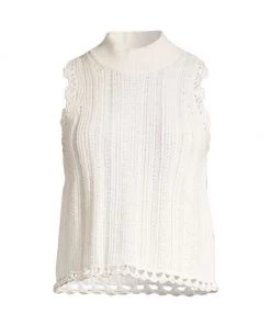 Rebecca Taylor Mock Turtleneck Sleeveless Sweater