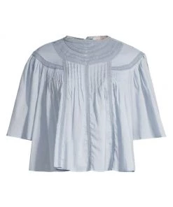 Rebecca Taylor Lace-Trim Short-Sleeve Top