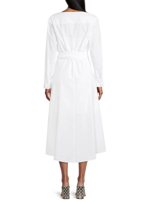 Rebecca Taylor Asymmetric Tie-Waist Midi-Dress - Image 5