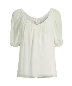 Rebecca Taylor Puff-Sleeve Top Aloe
