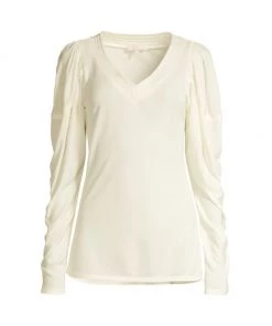 Rebecca Taylor Ruched Sleeve Top Eggwash