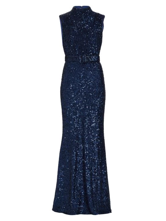 Badgley Mischka Sequin Floor-Length Mermaid Gown