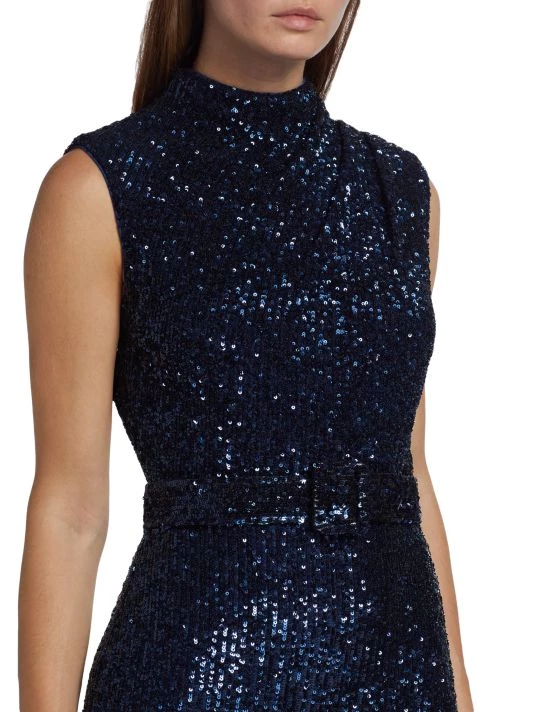 Badgley Mischka Sequin Floor-Length Mermaid Gown - Image 6