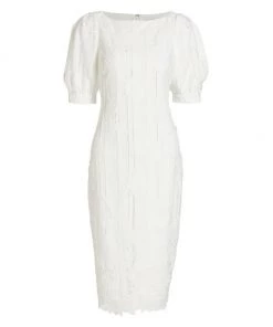 Badgley Mischka Floral Lace Sheath Dress