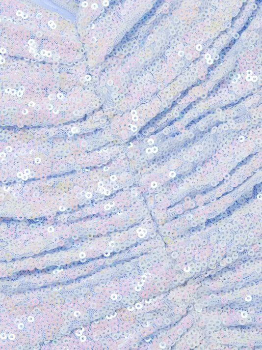 Badgley Mischka Sequined Ruched Gown - Image 7