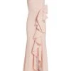 Badgley Mischka Crepe Bow Gown