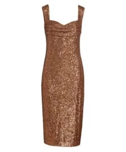 Badgley Mischka Sequined Midi-Dress