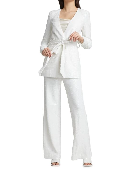 Badgley Mischka Belted Sequin Jacket - Image 2