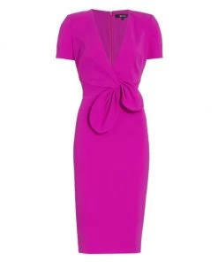 Badgley Mischka Faux Tie-Front Dress