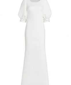 Badgley Mischka Floral Beaded Gown