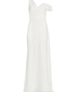 Badgley Mischka Georgette One-Shoulder Gown